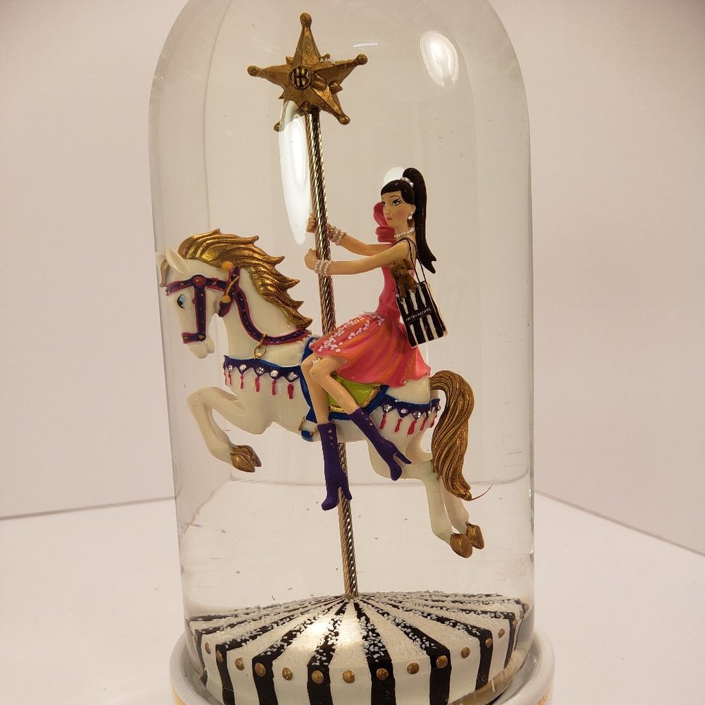 Henri Bendel Girl on Carousel Horse Snow Globe '13